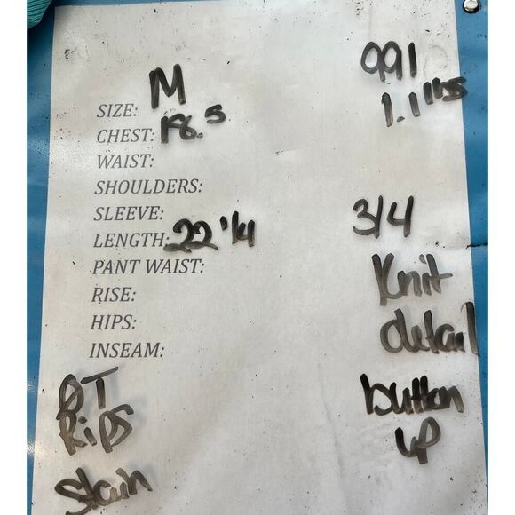 Items By Michelle Nicole Womens MTurquoise SweaterScalloped Cuff/Neckline Knit - Picture 9 of 9